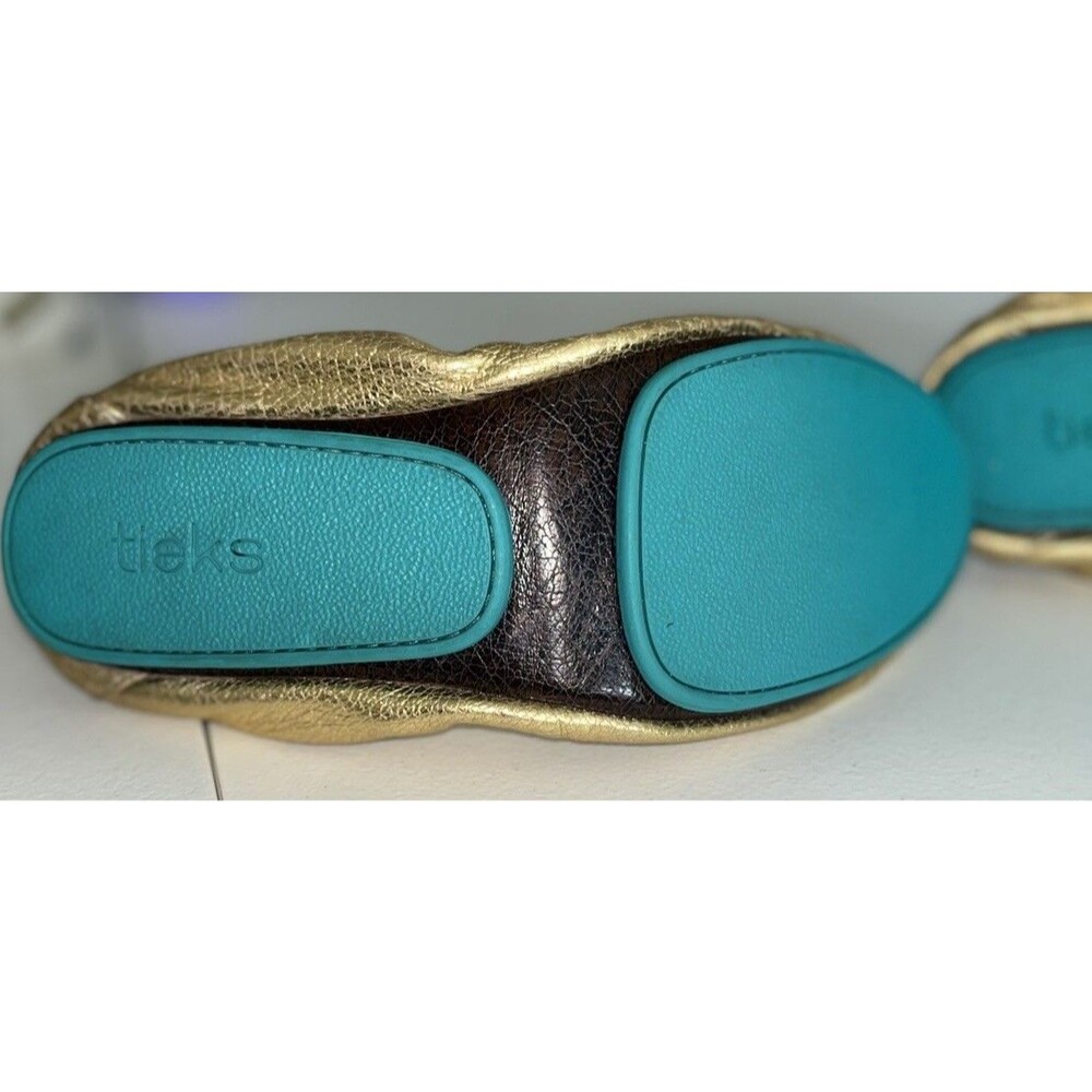Tieks by Gavrieli Women's Ballet Flat Size 9 Golden Glitz Folding *SEE CONDITION - Picture 7 of 8